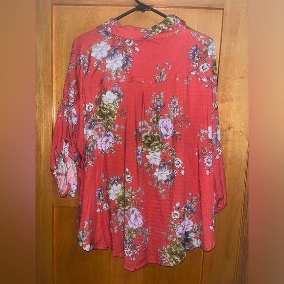 Torrid Linen Drop Shoulder Button-Front Shirt women large floral New with tags‌‌ - Picture 6 of 7
